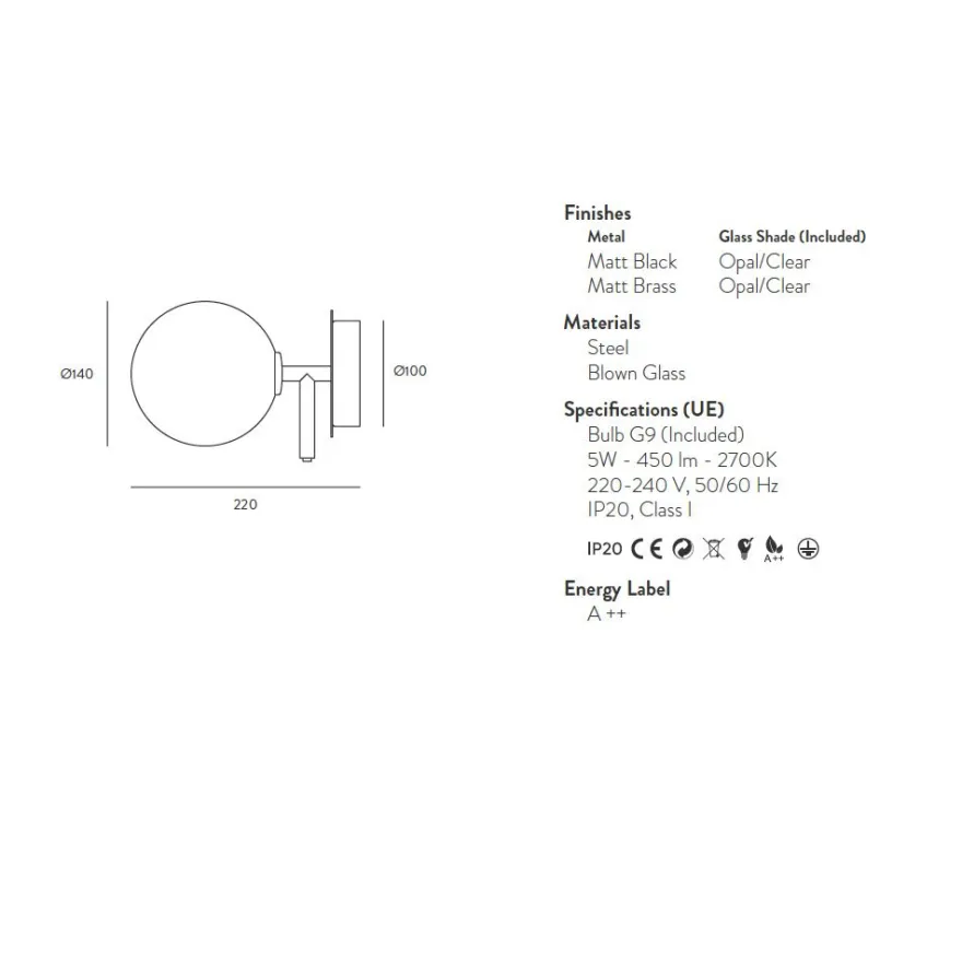 ATOM Minimalistische Design Wandleuchte