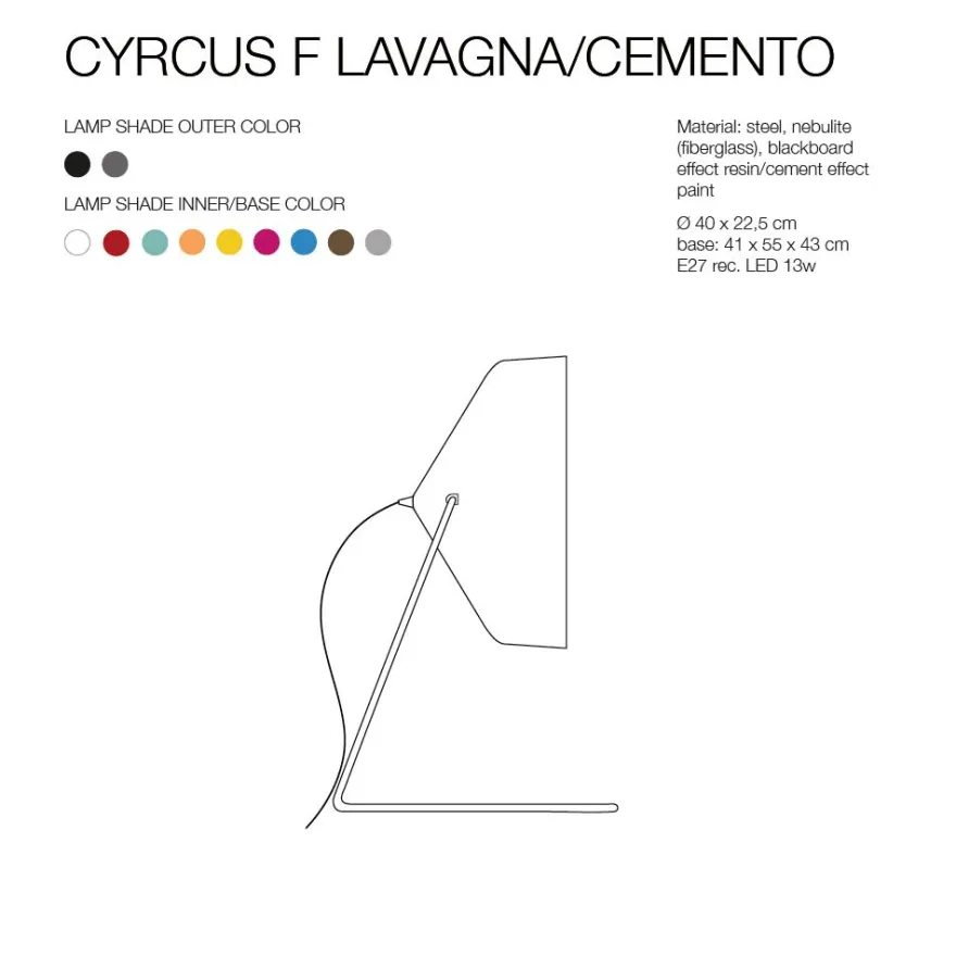 CYRCUS F CEMENTO Design Bodenstehleuchte aus Italien