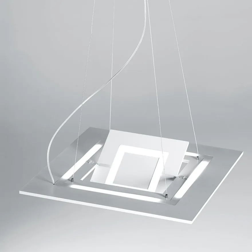 DUPLICO Flache quadratische LED Hängeleuchte mit Raffinesse