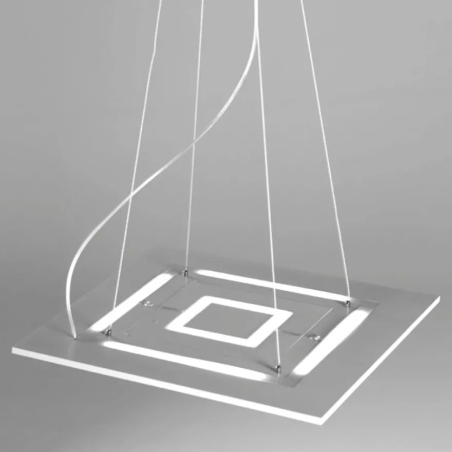 DUPLICO Flache quadratische LED Hängeleuchte mit Raffinesse