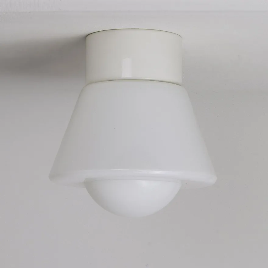 EDNA Weiße Deckenlampe im 20er Jahre Stil