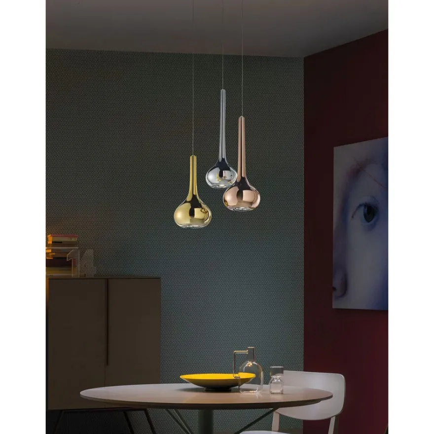 GRANDA Design Hängeleuchte in glänzend Metallic