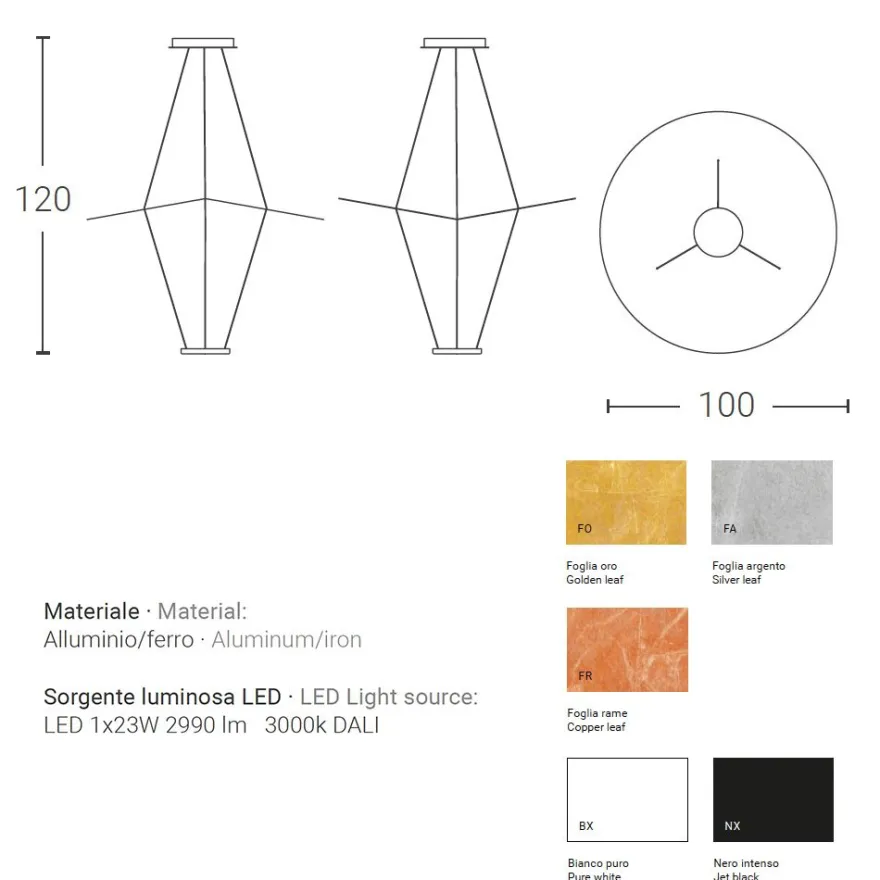 Große Design-Hängeleuchte mit 100 cm Durchmesser