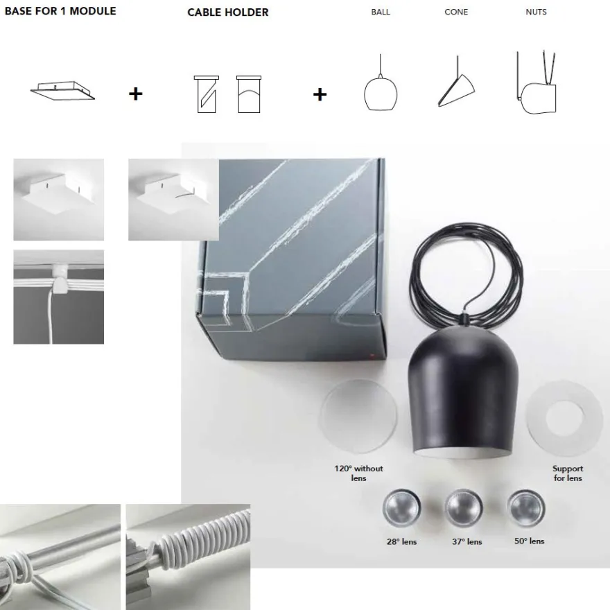 HEAD 2-flam. Pendelleuchte mit langem Kabel
