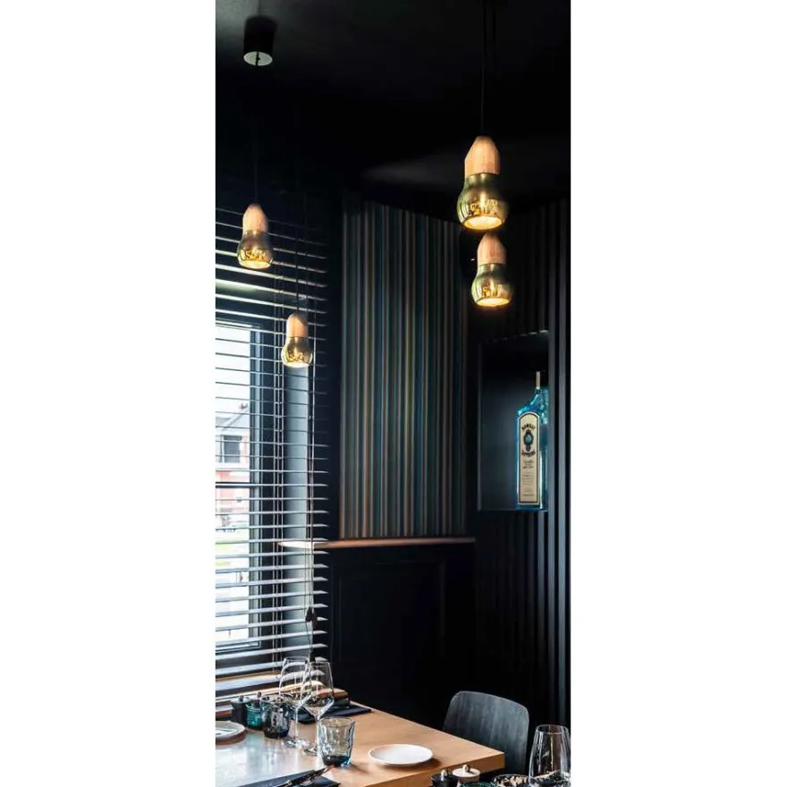 KALEBAS Design Pendelleuchte mit Eichenholz