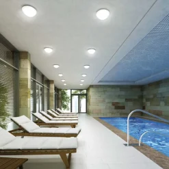 KARON Halbrunde Deckenleuchte aus Glas IP44