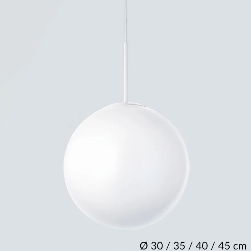 KUGEL Pendelleuchte aus mattem Opalglas