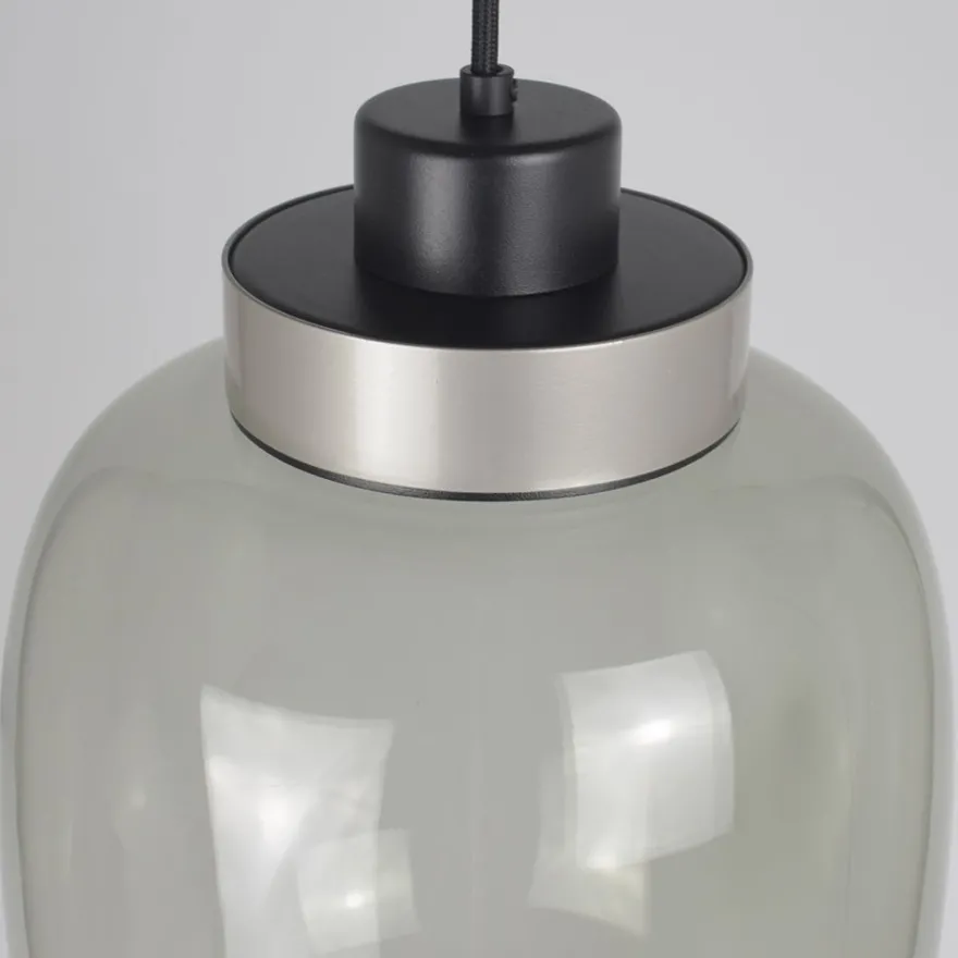 LEGÈR 4er Kaskade Rauchglas-Pendelleuchte mit LED