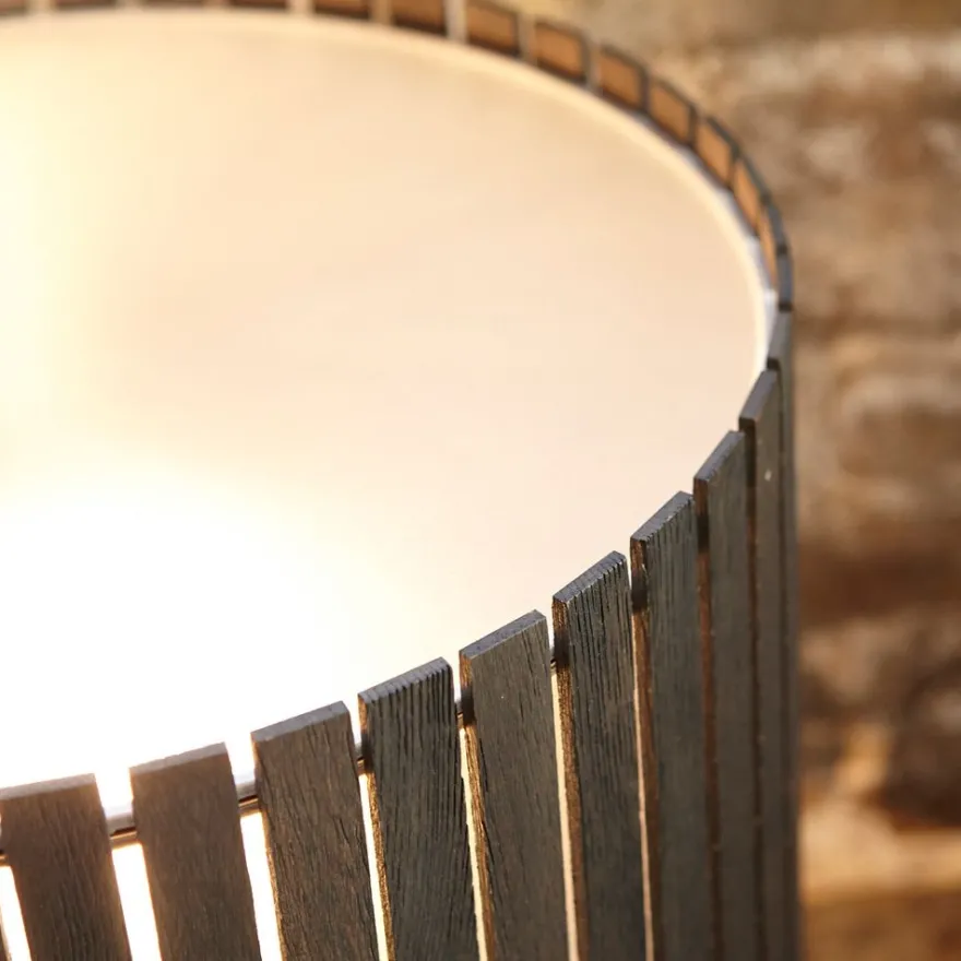 LUZ OCULTA WOOD Besondere Tischleuchte mit Holzverblendung