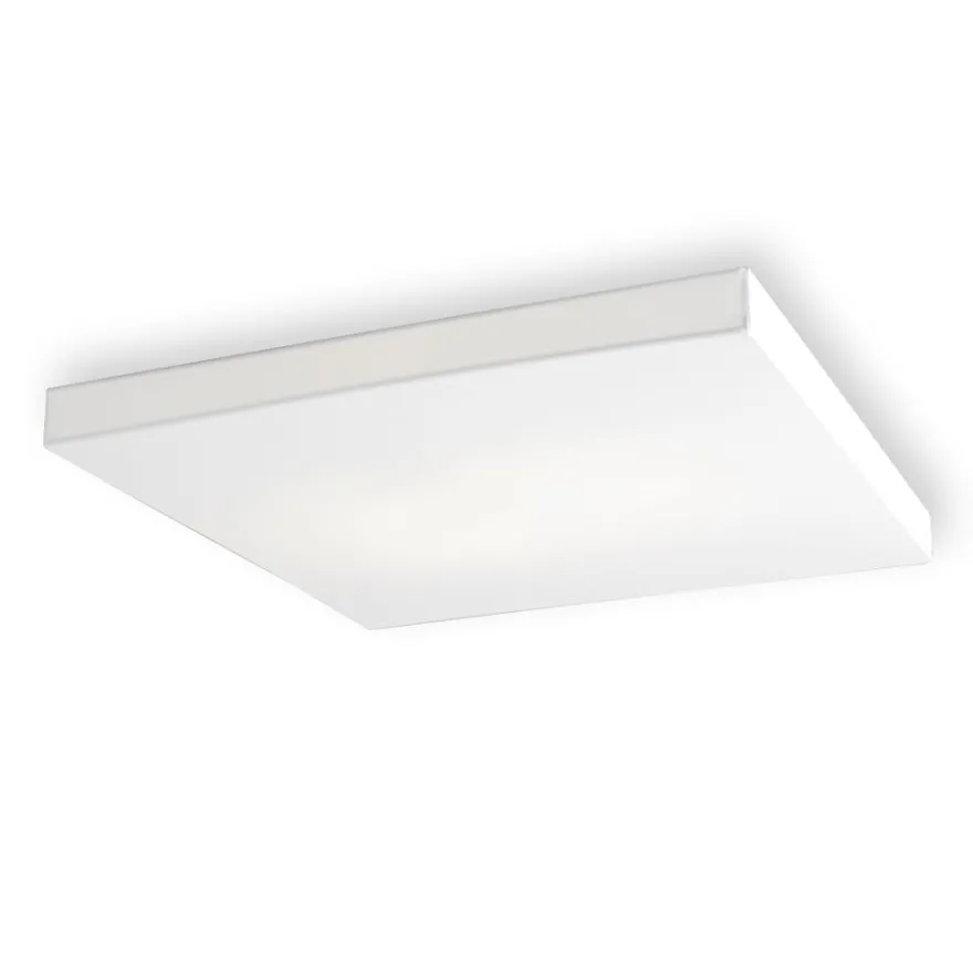 MONOBLOQUE Große, flache LED Deckenleuchte mit weißer Stoffbespannung