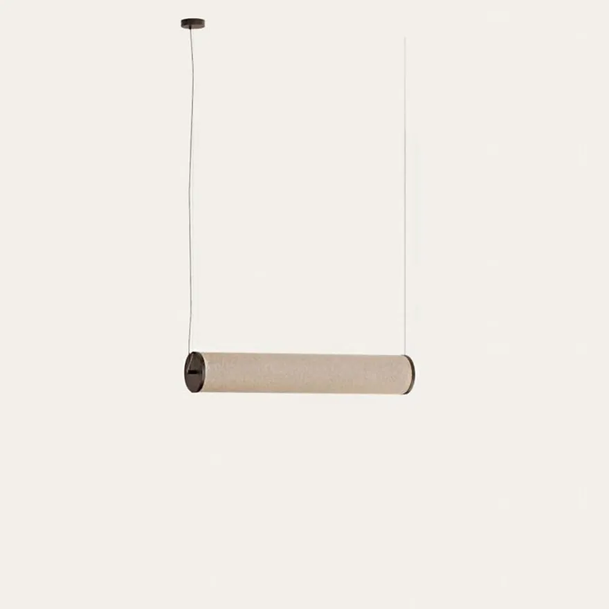 NOVELLA Lange Pendelleuchte Leinen Beige