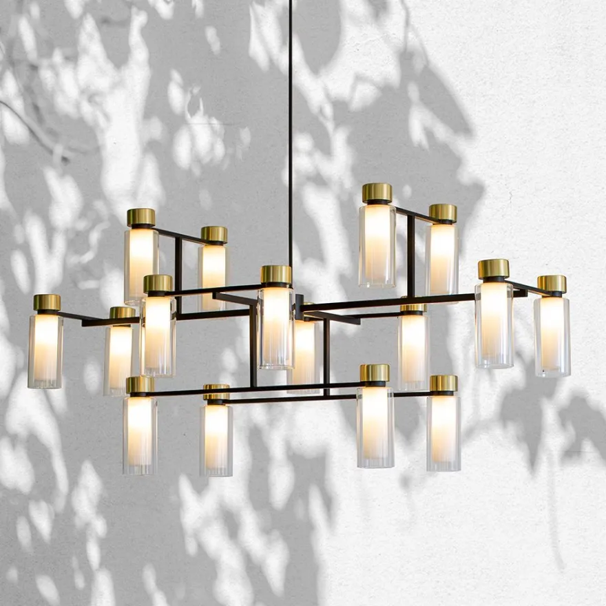 OSMAN Italienische Designleuchte Glas Messing 16-flammig