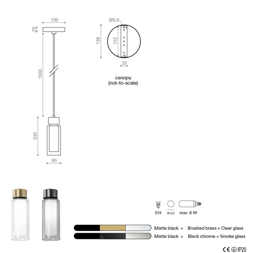 OSMAN Italienische Designleuchte Glas Messing