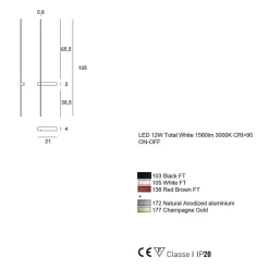 OUTLINE Lange Design-Wandlampe