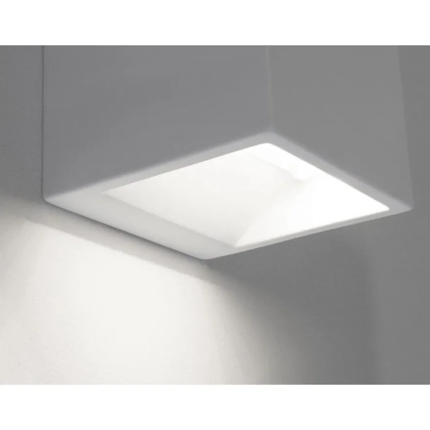 RUDI Quadratische LED Wandleuchte aus Keramik