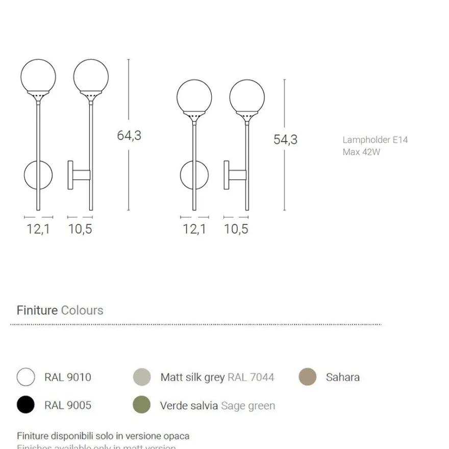 SAN BABILA Wandlampe mit senkrechten Stab