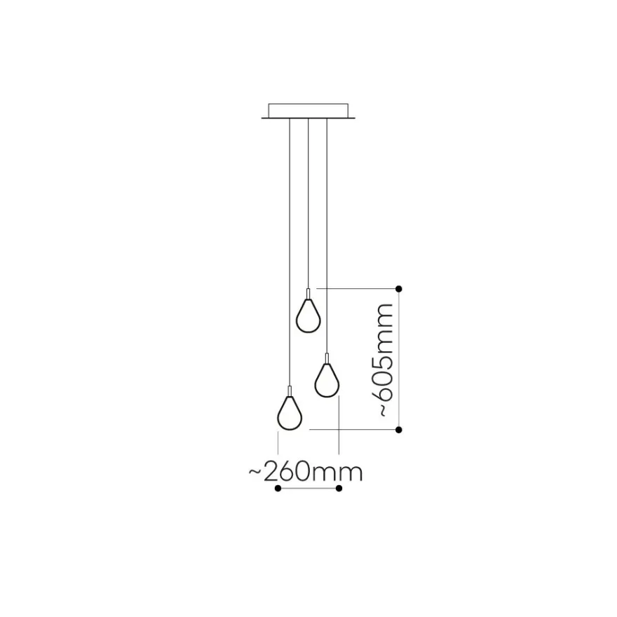 SOAP MINI Kaskaden Leuchte mit 3 Pendeln