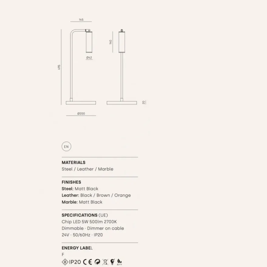 TURA Minimalistische Schreibtischleuchte