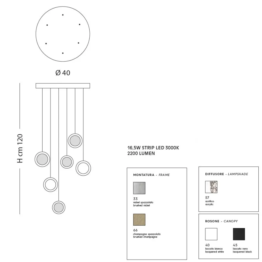 YO-YO 7-flammige Design Hängeleuchte